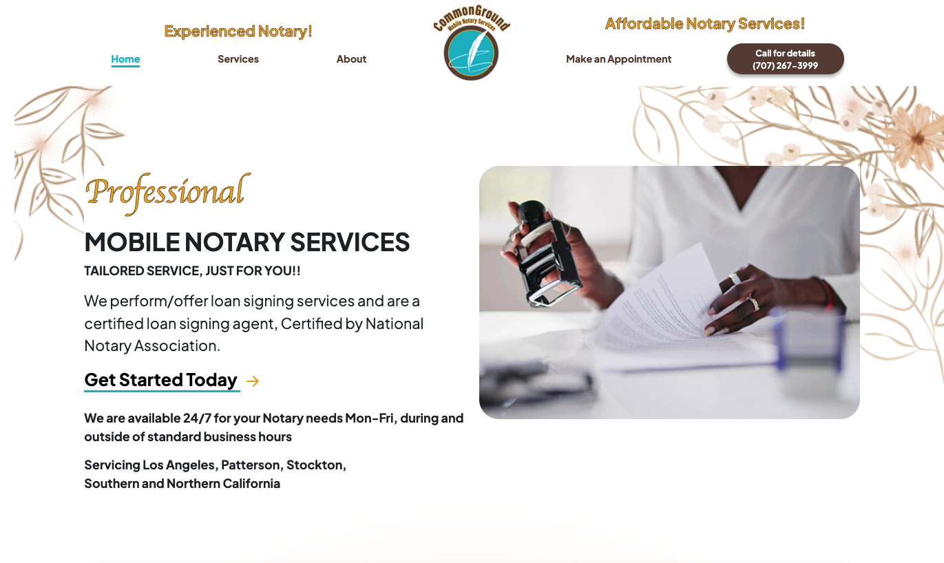 commonground mobile notary landing page
