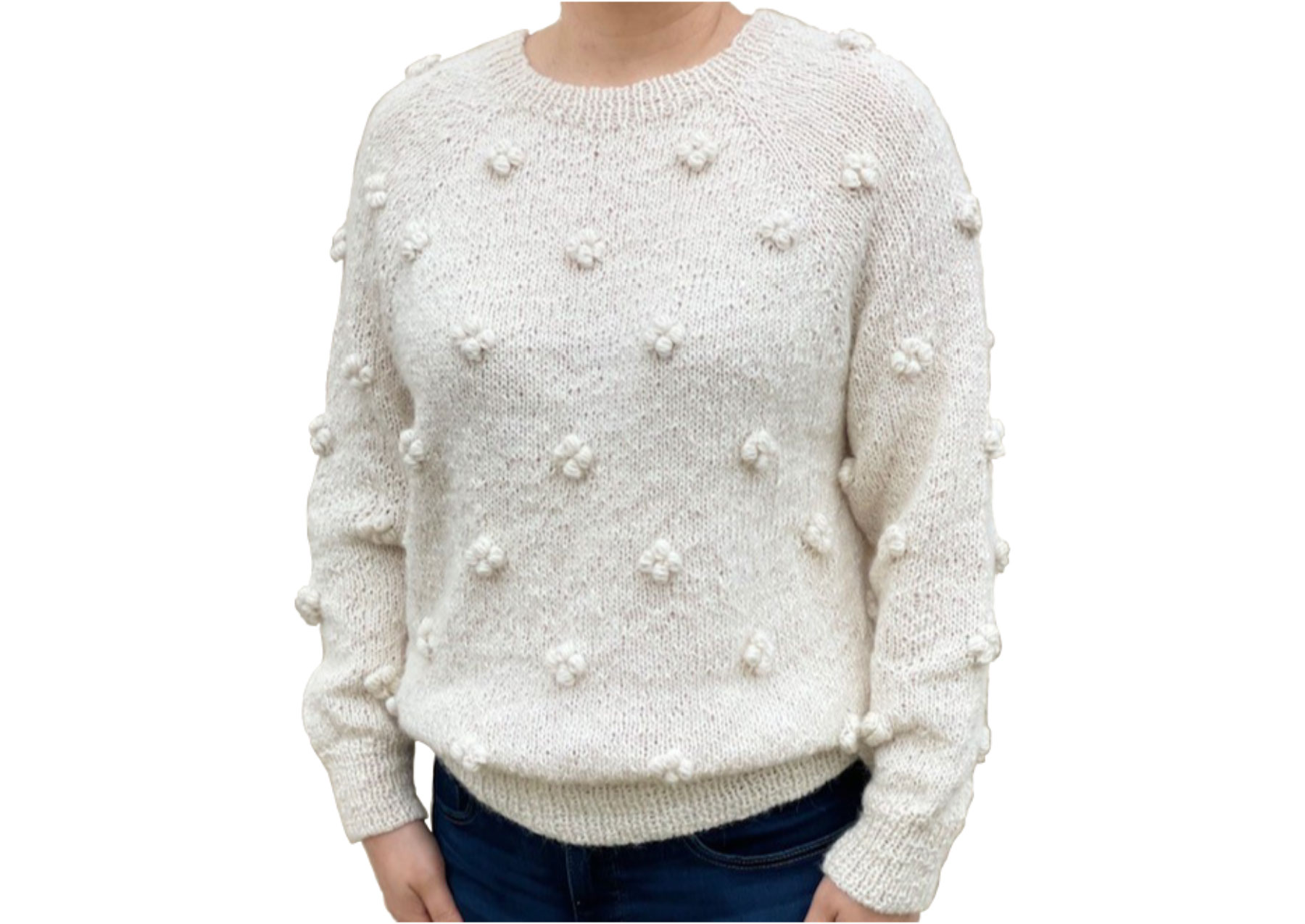 ivory flower bobble sweater